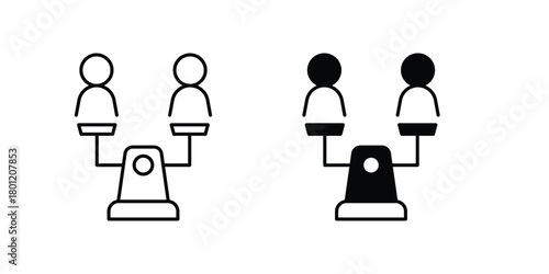 Equality set icon with white background vector stock illustration
