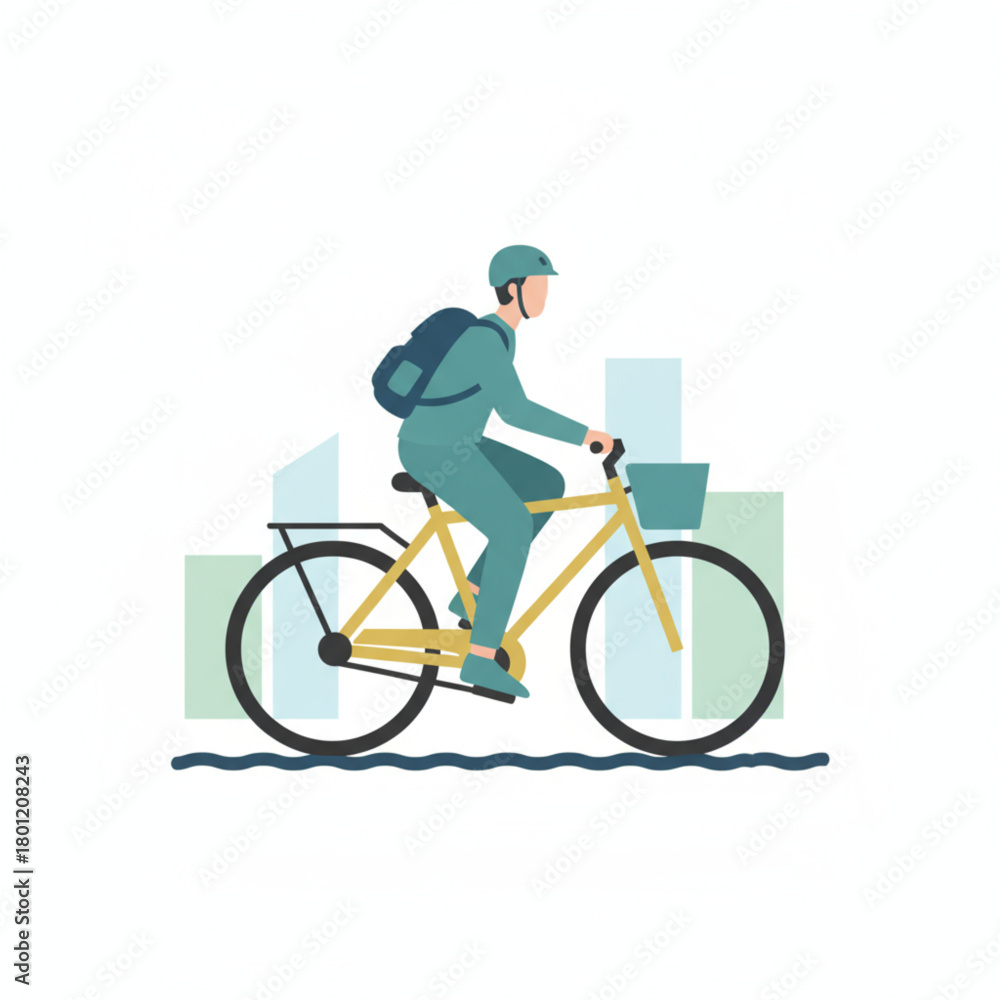 Fototapeta premium Eco-Friendly Bicycle Commuting