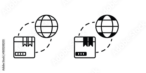 Export set icon with white background vector stock illustration