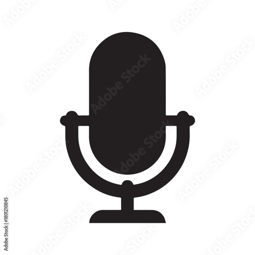 Minimal Microphone Podcast Logo Representing Clear Voice Communication Symbol