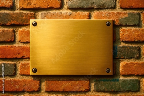 A gold plaque with a hole in the middle