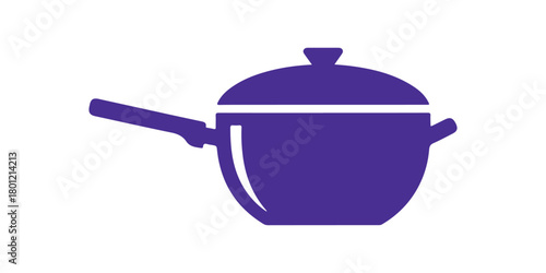 Flat style cooking pot icon. Vector illustration of a saucepan on a separate background. Business concept featuring a pan sign.