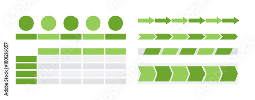 Sammlung an grünen Gestaltungselementen