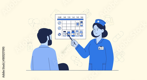 Medical Professional Explaining Data To Patient For The Treatment Plan Process