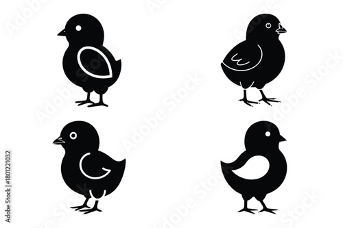baby chick vector silhouette black icon