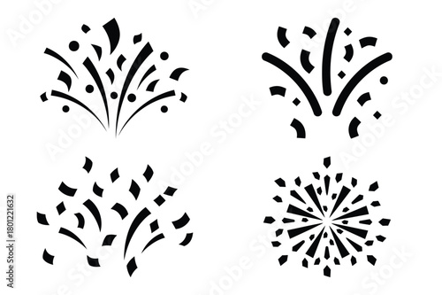 confetti burst vector silhouette black icon