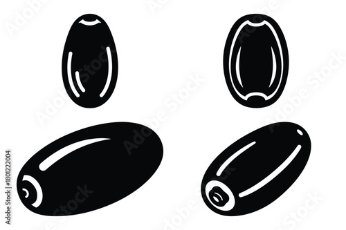 date fruit vector silhouette black icon