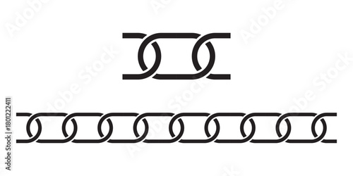 Chain brush set. Metal chain vector. chain - set of chains shape silhouette pattern eps 10