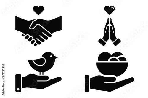 give thanks vector silhouette black icon
