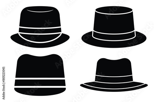 groom hat vector silhouette black icon