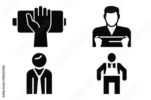 hard work vector silhouette black icon