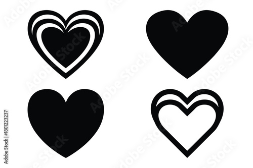 heart blossom vector silhouette black icon