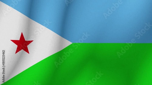 Wallpaper Mural The flag the Republic of Djibouti. The evolving national flag the Republic of Djibouti in 3d format. 1080p HD animation for presentation Torontodigital.ca