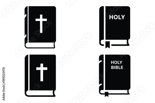 holy bible vector silhouette black icon