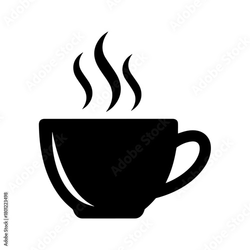 A steaming cup of comfort promising a moment of warmth and relaxation for busy days simple black and white vector coffee
