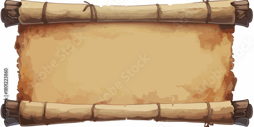 Altes Papierrolle-Banner mit leerem Textfeld, perfekt für Ankündigungen, Nachrichten oder historische Themen.
