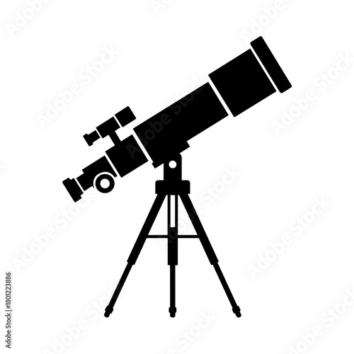 An astronomer s black telescope promises a journey through the night to discover the vast universe and unveil celestial