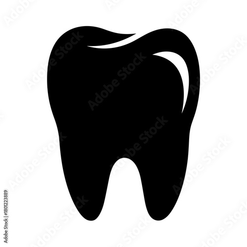 A strong molar icon symbolizing healthy teeth and proper dental care in a simple health awareness image with high