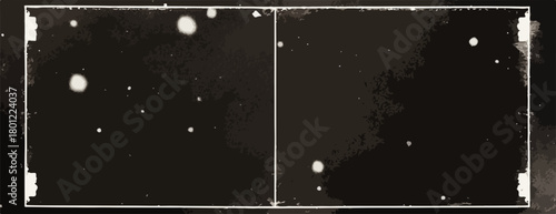 Eine abstrakte Vektorillustration von zwei dunklen Bereichen mit weißen Punkten, die ein Gefühl von Geheimnis und Kontrast vermitteln.