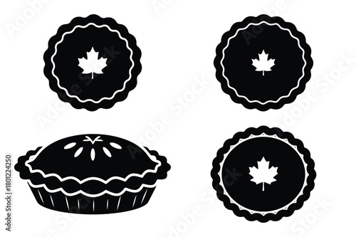 maple pie vector silhouette black icon