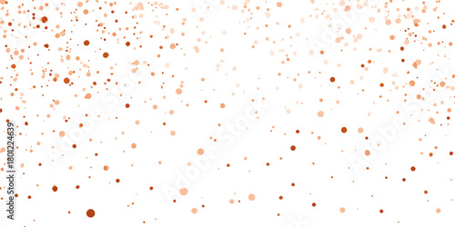 Dieser Vektor-Hintergrund zeigt ein elegantes, abstraktes Muster aus fallenden Punkten in verschiedenen Brauntönen auf einem sauberen, weißen Hintergrund.