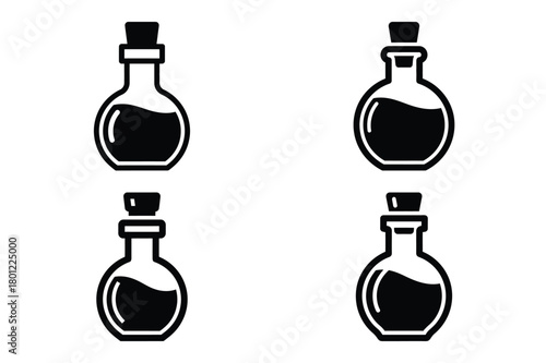 potion bottle vector silhouette black icon