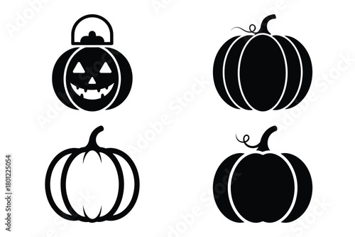 pumpkin lantern vector silhouette black icon