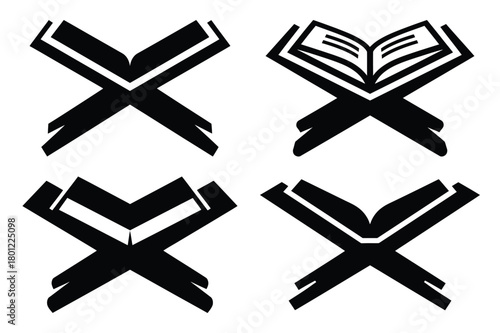 quran stand vector silhouette black icon