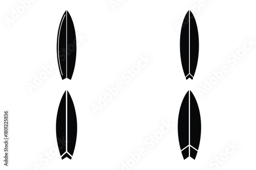 surf board vector silhouette black icon