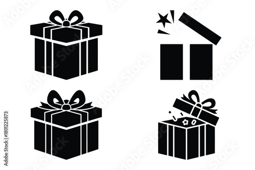 surprise box vector silhouette black icon