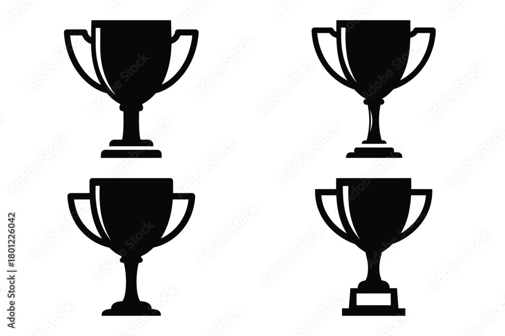 Obraz premium trophy cup vector silhouette black icon