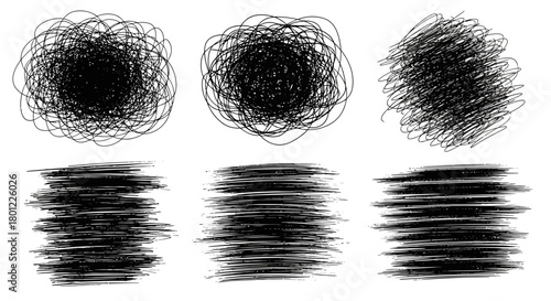 Scratched Abstract Design Line Art Elements for Creative Projects