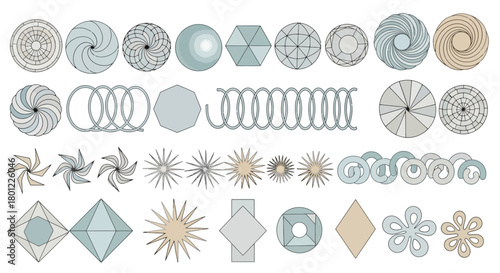 Abstract Geometric Patterns Circular & Linear Designs for Creative Projects