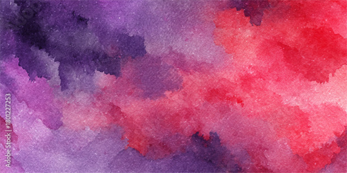 Vibrant abstract watercolor texture with blending shades of purple pink and red