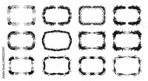 Grunge Frame Collection Diverse Rectangular Borders for Design and Aesthetic Projects