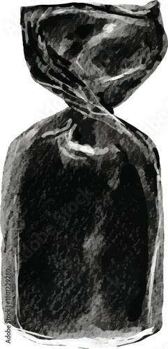 Wrapped Candy: Grayscale Sketch