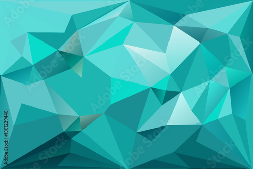 Soft Teal Low Poly Pattern Abstract 3D Extruded Shapes
