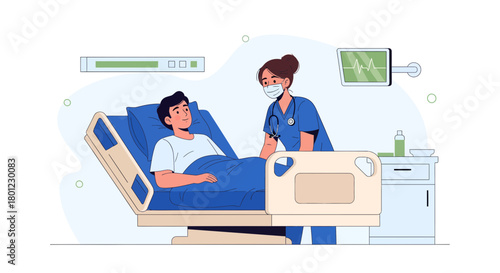 Patient's Consultation With a Nurse in a Hospital, Healthcare and Medical Treatment