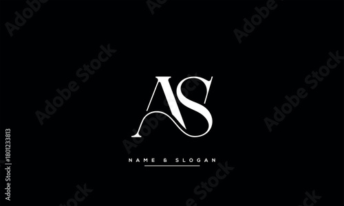 AS, SA, A, S Abstract Letters Logo Monogram