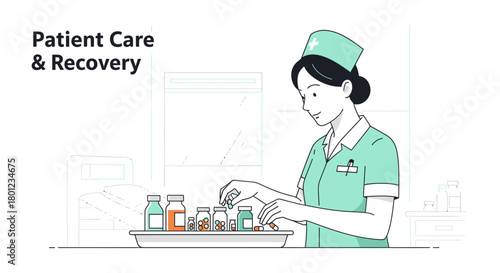 Dedicated Nurse Administering Medications in a Healthcare Environment for Patient's Wellbeing