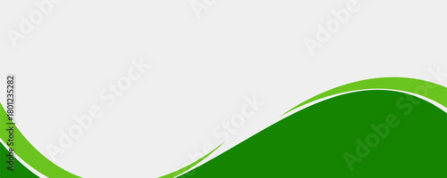 Abstract White and Green wave wide background banner. eps 10