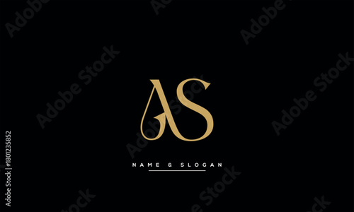 AS, SA, A, S Abstract Letters Logo Monogram