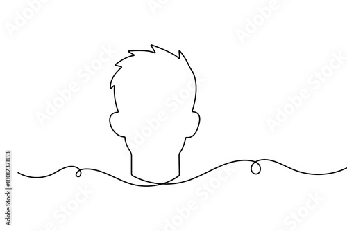 Man face profile in continuous one line drawing with minimalist style and simple outline vector illustration
