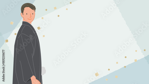 Man in Black Hakama – Horizontal Composition