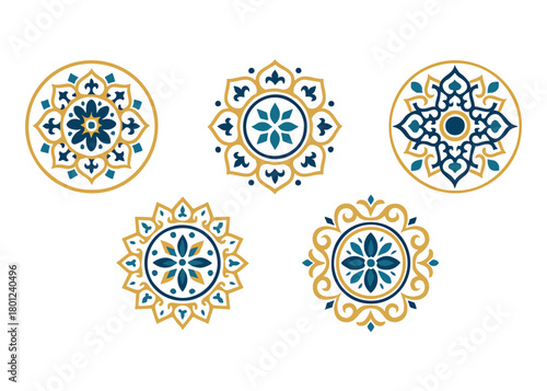Islamic Circular Ornament Set.svg, Islamic Circular Ornament Set