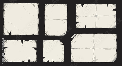 Collection of Vintage Paper Textures Torn, Folded, and Aged Elements for Creative Designs