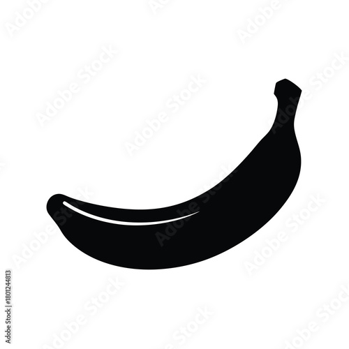 Banana fruit black silhouette on a white background