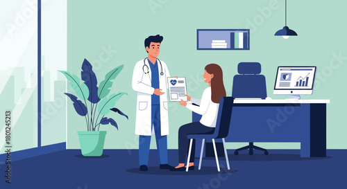 Medical Consultation Demonstrating Healthcare Professional Communicating With Patient About Results