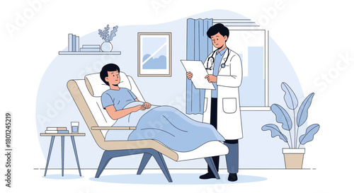 Medical Consultation Demonstrating Patient Care And Professional Physician Interaction Visualization