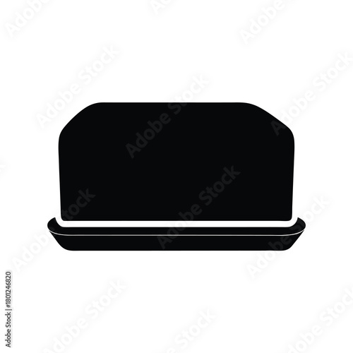 Butter dish icon simple silhouette kitchenware dairy